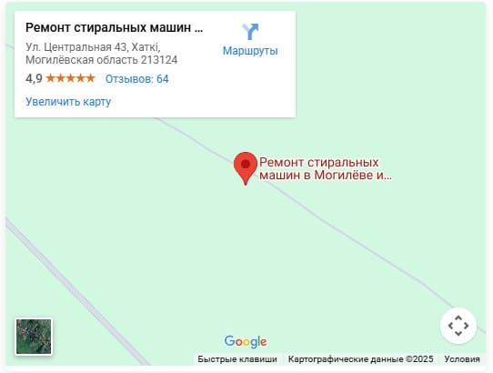 Карта проезда к мастерской Specremont.by: Ул. Центральная 43, Хатки. Нажмите для открытия в Google Maps.